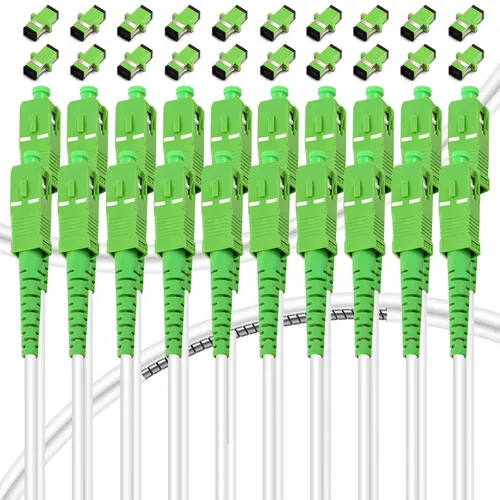 Vista 14 de SC/APC a SC/APC Cable de Fibra Óptica para Internet, Cable de Conexión de Modo Simple Blindado, Cordón de Conexión Óptica de Fibra Óptica - SIMPLEX