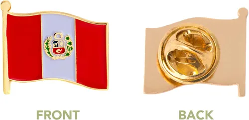 Vista 5 de Perú - Pin de solapa esmaltado de metal hecho de metal para recuerdo, para hombres y mujeres, patriótico peruano