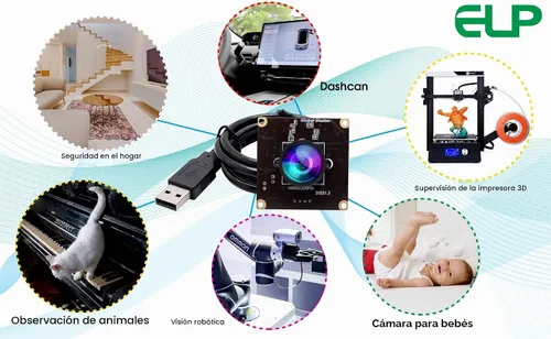 Vista 9 de ELP Global Shutter - Módulo de cámara USB de alta velocidad con lente gran angular para computadora 1080P Mini UVC USB2.0 Cámara web de marco alto