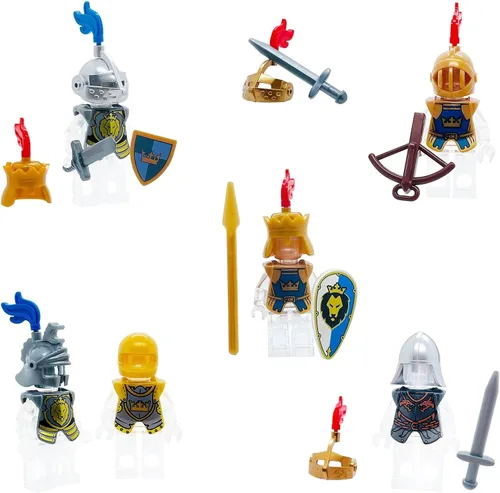 Vista 6 de Miutrue Paquete de accesorios de armamento medieval de caballero para construir armadura de juguete, casco, flecha de arco diseñado para mini