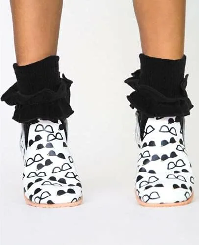 Vista 3 de Calcetinas para niña con pliegues vaporosos Jefferies Socks paquete con 2 pares