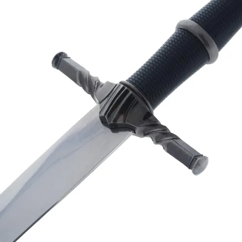 Vista 3 de Daga medieval estilo espada plateada. para colección, regalo, cosplay en feria renacentista (negro-807)