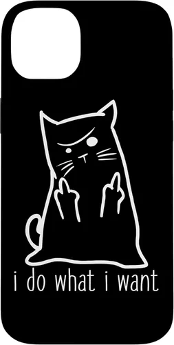 Vista 15 de I Do What I Want Rude Kitty Flipping Bird Middle Finger Gift Case for iPhone 17