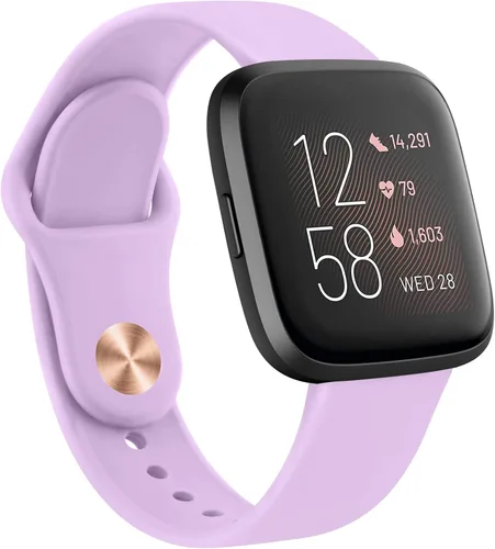 Vista 14 de AK Correas de silicona compatibles con Fitbit Versa 2, correas clásicas suaves de repuesto para reloj inteligente Fitbit Versa (azul abismo)