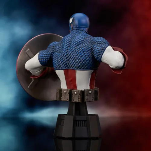 Vista 4 de Diamond Select Toys Marvel Comics: Capitán América busto de resina a escala 1:7, multicolor, 6 pulgadas
