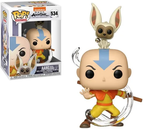 Vista 2 de POP Avatar: The Last Airbender - Figura de vinilo de Aang con Momo Funko (con funda protectora de caja compatible), multicolor, 3.75 pulgadas