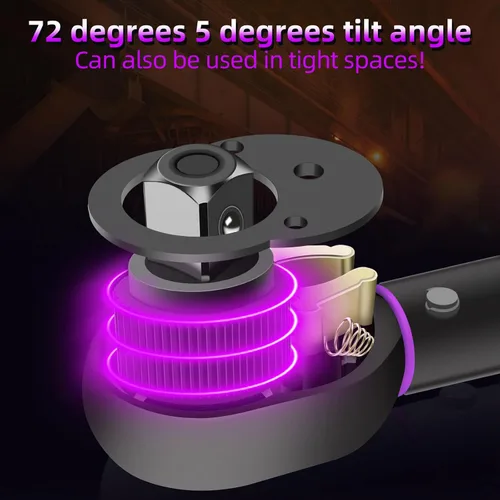 Vista 6 de Llave dinamométrica de clic de 1/2 pulgada 10-170 FT-LB/13.6-230.5N.M, precisión de ±3%, llave dinamométrica profesional de clic de doble dirección