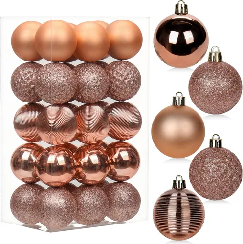 Vista 24 de 30 piezas de adornos de bola de árbol de Navidad irrompibles negros para decoración navideña