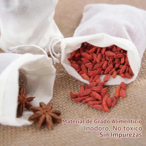 Vista 7 de 50 bolsas de especias para cocinar sopa, 3 x 4 en bolsas de muselina natural con cordón