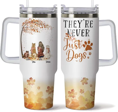 Vista 12 de Gossby Vaso personalizado de 40 onzas con asa y tapa, regalo personalizado para papá para hombres con diseño, nombre, vaso aislado de acero Hombre