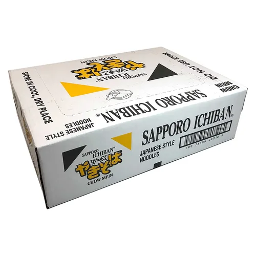 Vista 3 de [ICHIBAN DE SAPPORO] Yakisoba, fideos fritos japoneses instantáneos de sabor n.º 1, delicioso Chow Mein (3.6 onzas x 24 paquetes) Paquete de 24