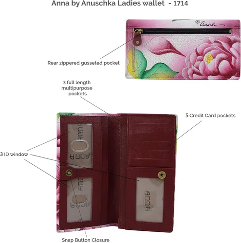 Vista 5 de Anna by Anuschka Cartera de mano de cuero genuino para mujer