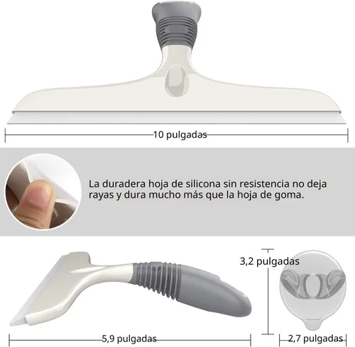 Vista 6 de MR.SIGA Escobilla de silicona para puertas de ducha, 25 cm/10 pulgadas Escobilla de ducha para puertas de vidrio, rasqueta sin rayas para ventanas