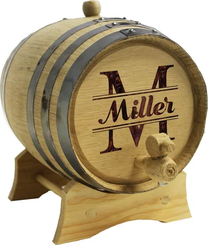 Vista 7 de The Wedding Party Store Whisky de roble grabado, bourbon o barril de vino, personalizado con diseños WPS (barril de 1 litro)