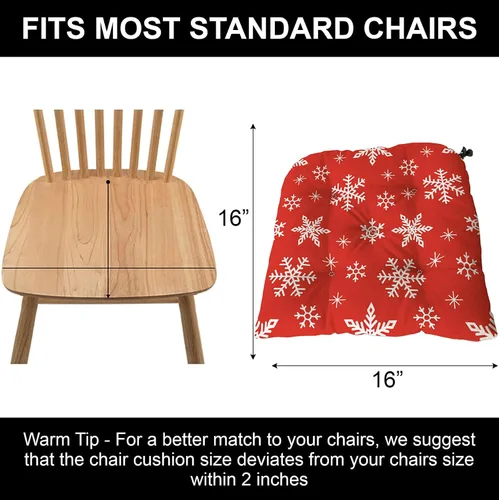 Vista 2 de Chair Cushions for Dining Chairs 2 Pack Christmas Snow Gloves Pine Tree Snowman, U-Shaped Chair Cushions for Kitchen Dining Room Decor (Pine Tree, 2)