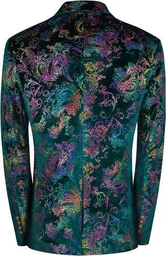 Vista 2 de MAGE MALE Men's Dress Party Floral Suit Jacket Notched Lapel Slim Fit Two Button Stylish Blazer