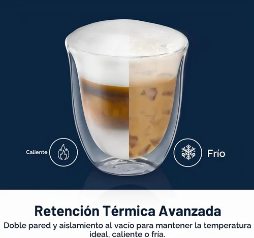 Vista 5 de De'Longhi America 5513296661 Creamy Collection - Vasos térmicos de doble pared (6 unidades), transparente
