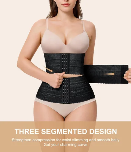 Vista 7 de QACIVIQ Entrenador de cintura segmentado para mujer, faja moldeadora de cintura para mujer, control de abdomen, entrenamiento, faja moldeadora