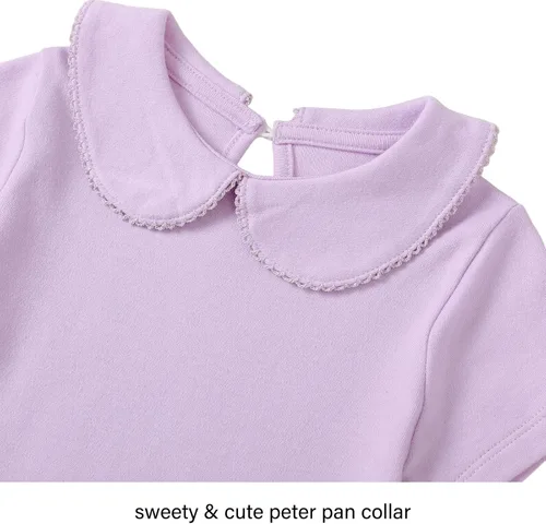 Vista 3 de ROMPERINBOX Mameluco básico de manga corta con cuello de Peter Pan para bebé niña de 0 a 24 meses