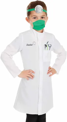 Vista 3 de Kids Dentist Costume Childrens Fun White Tooth Doctor Uniform - Small
