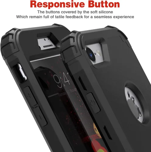 Vista 9 de IDweel Funda para iPhone 8 con Protector de Pantalla de Vidrio Templado, para iPhone 7, 3 en 1, Resistente a Golpes, Delgada, Híbrida, de Servicio