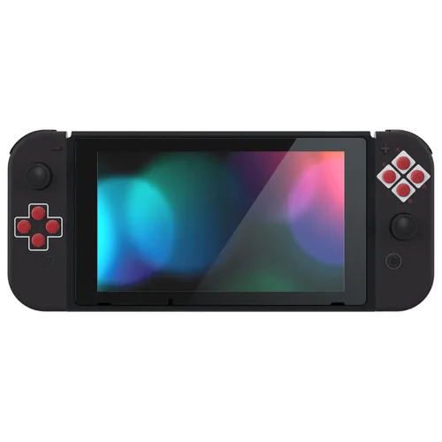 Vista 6 de eXtremeRate Colorful Border Screen Protector + Classics NES Style DIY Replacement Full Set Shell for Nintendo Switch