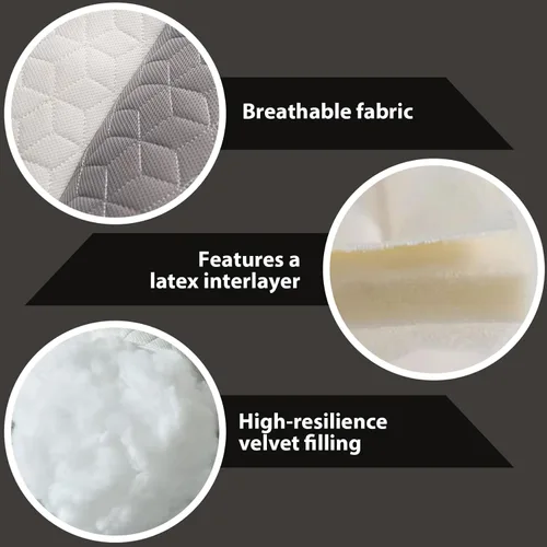 Vista 6 de Almohada cervical ergonómica para dormir con látex para dormir de lado y aliviar el dolor, color gris