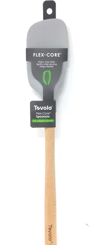Vista 9 de Tovolo Cuchara de silicona con mango de madera para cocinar, mezclar, hornear, espátula, grande, resistente al calor, multifunción, cuchara