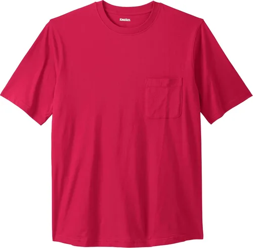 Vista 15 de KingSize Big & Tall Shrink-Less - Camiseta ligera, con cuello redondo, con bolsillo para hombre Gris Caliente Carbón