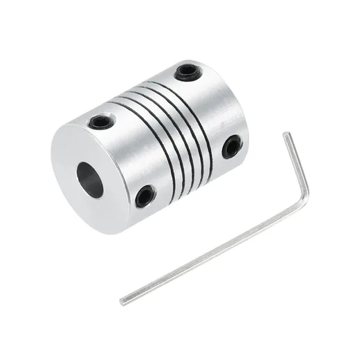 Vista 22 de uxcell 4 piezas de acoplamiento de eje de aleación de aluminio de 0.157 in a 0.157 in, acoplador flexible L25xD19, conector de junta de motor paso a