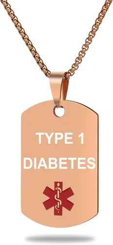 Vista 17 de Collar de alerta médica, etiqueta grabada con láser, grabado personalizado, etiqueta de identificación de acero inoxidable, colgante para hombres