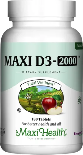 Vista 10 de Maxi Health Tabletas de vitamina D3 de 2000 UI – Apoyo inmunológico, salud ósea y función muscular – Suplemento de vitamina D de 2000 UI