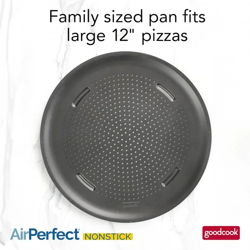 Vista 2 de GoodCook AirPerfect Sartén Antiadherente para Pizza de 16" – Sartén para Pizza para Horno, Sartén Redonda Perforada para Pizza, Sartén para Hornear