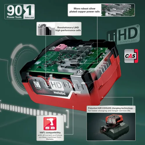 Vista 6 de Metabo BS 18 LT BL 2x 2.0Ah kit 18V sin escobillas taladro/controlador 2.0Ah Kit