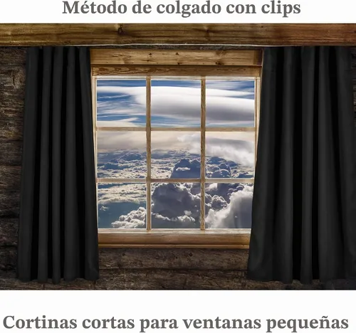 Vista 2 de DONREN Cortinas Cenefas de 20 pulgadas de largo - 2 paneles opacos aislantes térmicos pequeñas cenefas de cortina para baño con bolsillo para barra