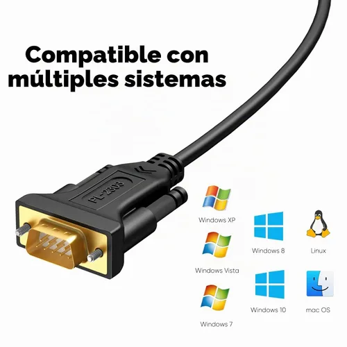 Vista 4 de CableCreation Cable USB a serie RS232 de 3.3 pies con chip PL2303 Prolific, adaptador DB9 para Windows 11,10, 8,1, 8,7, Linux, Mac OS, 1M/negro