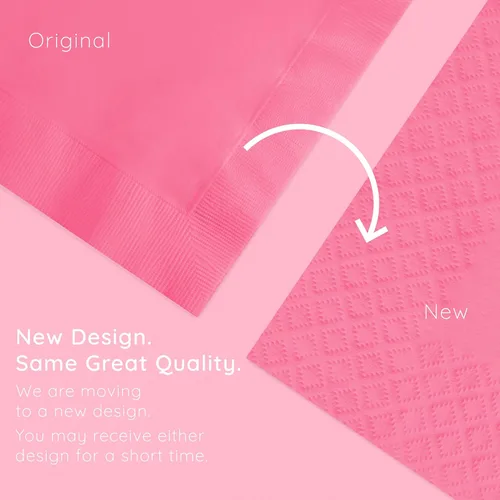 Vista 5 de Creative Converting Touch of Color - Servilletas de papel de 3 capas, 50 unidades para bebidas, color azul Bermudas, Servilleta para bebidas, Rosa