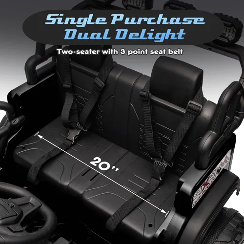 Vista 8 de Juguetes de paseo de 24 V para niños grandes, autos de 2 plazas con control remoto, motor de 400 W, camión con asiento de 20 pulgadas de ancho, 3