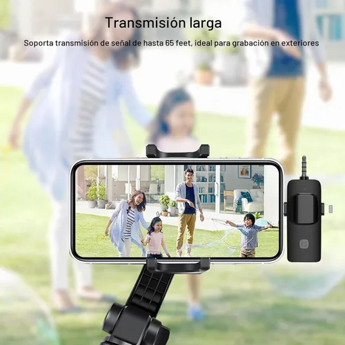 Vista 6 de Mini micrófono, micrófono inalámbrico 3 en 1 para iPhone, iPad, Android, cámara, micrófonos de solapa inalámbricos profesionales para grabación
