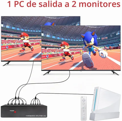 Vista 2 de BolAAzuL 1x2 2-Way Componente Video Audio Splitter RCA 1in 2 Out
