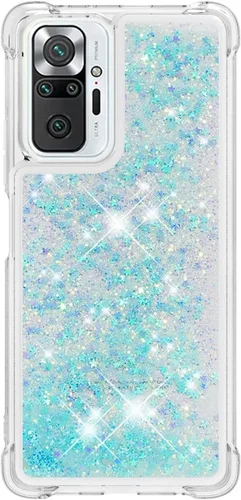 Vista 85 de Funda de silicona transparente con purpurina para Xiaomi Redmi A1 Bling Liquid Clear Star Heart Silicone Bumper a prueba de golpes, funda Azul