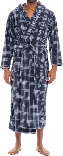 Vista 9 de Alexander Del Rossa Bata de baño de vellón afelpado suave, con capucha, para hombre, bata larga y cálida Verde militar
