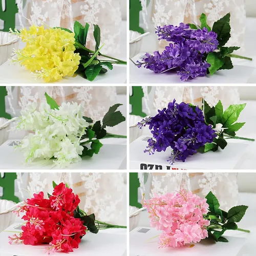 Vista 7 de ECYC Ltd Ramo de flores artificiales de jacinto de 13.78 pulgadas, flores de jacinto de seda con tallo de jacinto sintético para decoración de boda