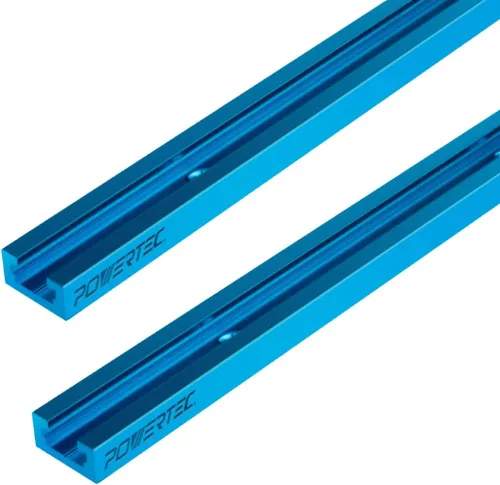Vista 9 de POWERTEC Tope abatible para valla de 3 pulgadas para sierra de mesa, sierra ingletadora y prensa de taladro, accesorios de riel en T