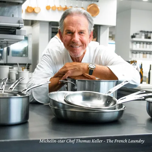 Vista 10 de Thomas Keller Insignia by Hestan - Olla de acero inoxidable, compatible con placa de inducción, 8 cuartos de galón
