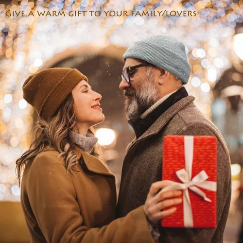 Vista 2 de Gorro de punto 100% de algodón para mujeres y hombres, gorro de invierno holgado con puños para mujer, gorro de esquí cálido