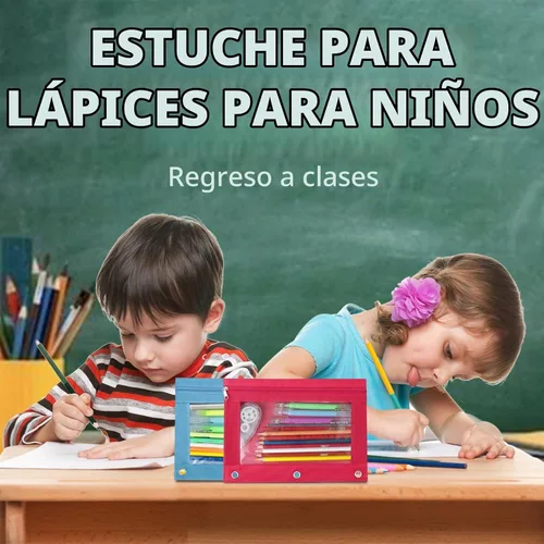 Vista 7 de Estuche para lápices con 3 anillas, con cremallera, estuche para cosméticos, paquete de 2