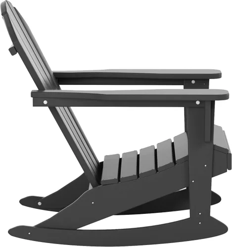Vista 17 de WestinTrends Silla mecedora Malibu de poliéster para exterior/patio Adirondack, Negra