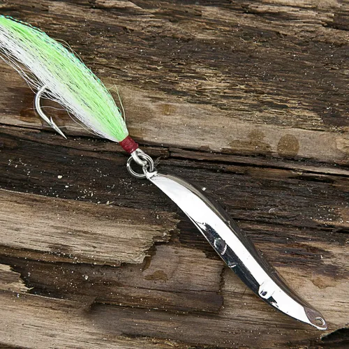 Vista 7 de Omelchenko Lure Señuelos de pesca Bucktail Teasers Set de dos plata 1.4 onzas 40gm agua salada agua dulce