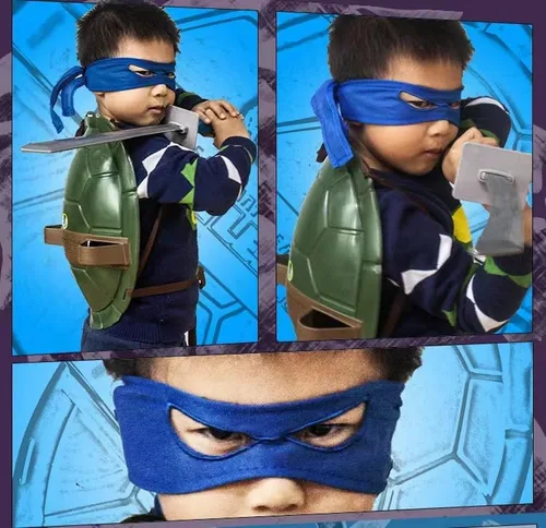 Vista 4 de Disfraz de concha de tortuga para niños, disfraz de superhéroe para niños, disfraz de Halloween